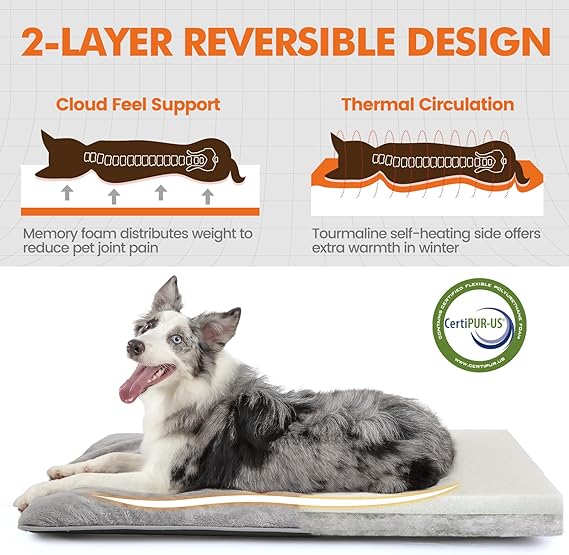 SelfHeating Memory Foam Pet Pad Mora Pets